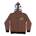 Asaali Orange All Over Print Full Zip Hoodie