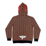 Asaali Orange All Over Print Full Zip Hoodie