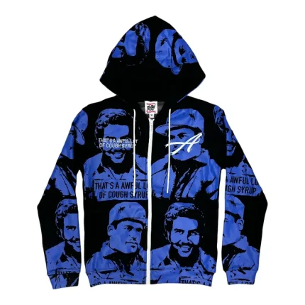 Cough Syrup x Asaali Cartel Tracksuit Blue Hoodie