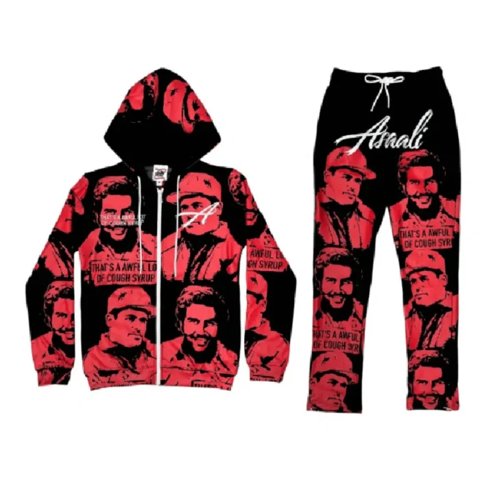 Cough Syrup x Asaali Cartel Tracksuit Red